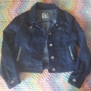 Justice Denim Jacket with Sparkle Trim - sz 8/10